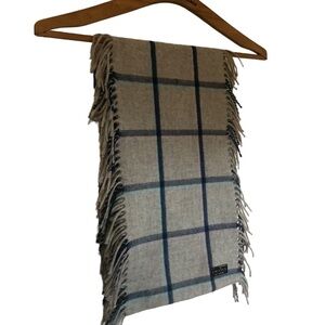 Fraas Feel Cashmink Fringed Infinity Scarf Light Grey Plaid